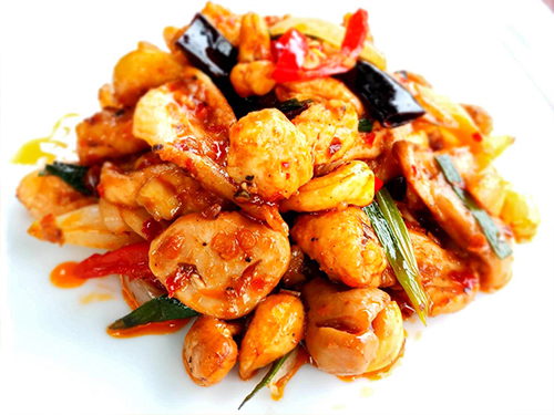 Pad Med Mamuang [ผัดเม็ดมะม่วง ไก่,เนื้อ (490) ,หมู]