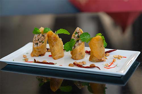 Larb Moo Tod or Goong Tod [ลาบหมูทอด หรือกุ้งทอด]